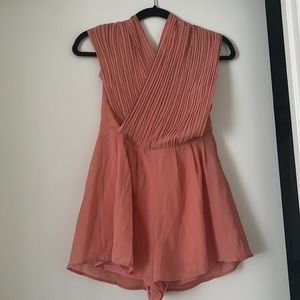 Tobi pink pleaded romper